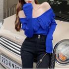 Details Off-shoulder Slim-fit Knit Crop Top