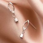 925 Sterling Silver Cube Drop Earring 1 Pair - Silver - One Size