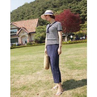 Accordion-pleat H-line Long Skirt