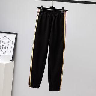 Elastic-waist Striped Sports Pants