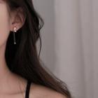 925 Sterling Silver Leaf Dangle Earring 1 Pair - Champagne - One Size