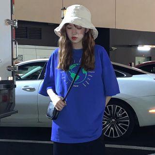 Earth Short-sleeve T-shirt Blue - One Size