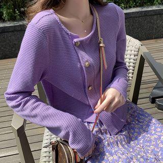Asymmetrical Buttoned Cardigan