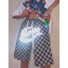 Checkered Lettering Shorts
