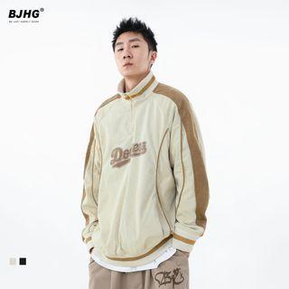 Lettering Half-zip Overhead Jacket