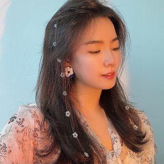 Floral Hair Clip 1 Pair - Hair Clip - White - One Size