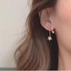 Rhinestone Star Earring 1 Pair - 925 Silver - Earrings - One Size