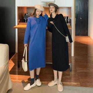 Midi A-line Polo Sweater Dress