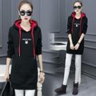 Cat Print Mini Hoodie Dress