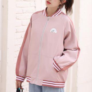 Print Zip-up Baseball Jacket