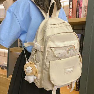 Mesh Pocket Plain Zip Backpack