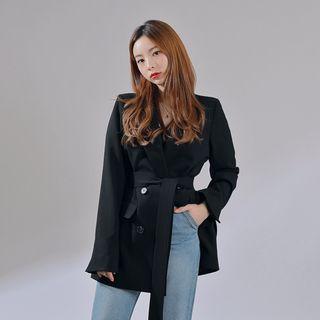 [lovb] Double-breasted Blazer & Sash