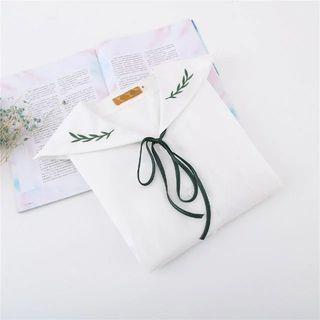 Embroidered Sailor Collar Long-sleeve Blouse