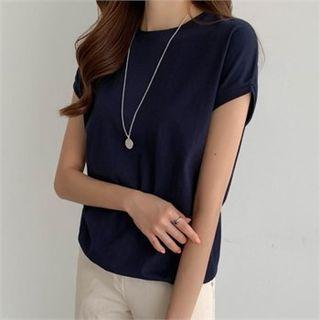 Cap-sleeve Band-hem Top