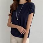 Cap-sleeve Band-hem Top