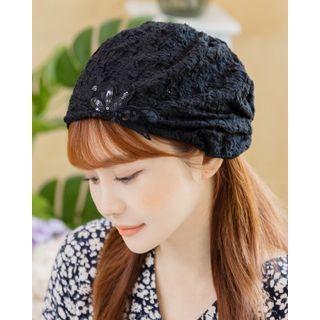 Sequin Corsage Turban Hat