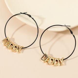 Lettering Alloy Hoop Earring (various Designs)