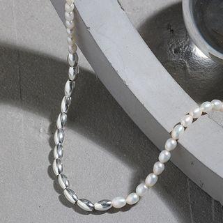 Freshwater Pearl Bead Sterling Silver Necklace