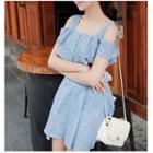 Ruffle Shoulder Cut Out Dress