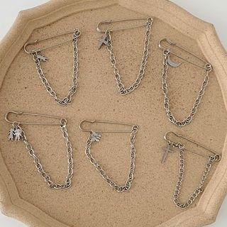 Chunky Chain Safety Pin Brooch