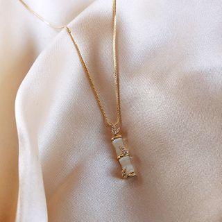 Alloy Bamboo Pendant Necklace