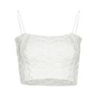 Knit Cropped Camisole Top Tank Top - White - One Size