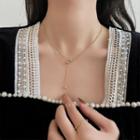 Bead Y Pendant Layered Necklace 1 Pc - Gold - One Size