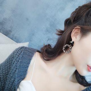 Leopard Print Circle Drop Earring As Shown In Figure - One Size