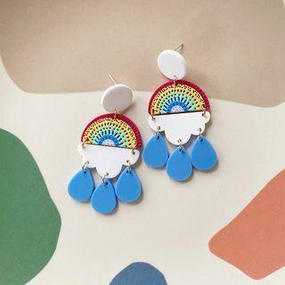 Rainbow Acrylic Fringed Earring