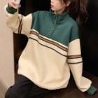 Color-block Oversize Pullover As Shown In Figure - One Size