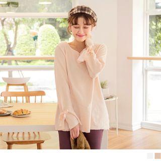 Lace-up Bell Sleeve Loose Top