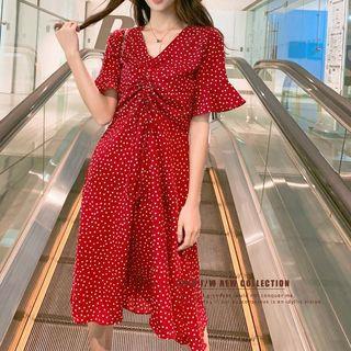 V-neck Polka Dot Dress