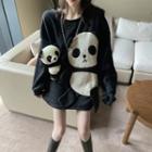 Panda-accent Oversized Pullover