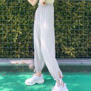 Tie-cuff Ribbed Harem Pants