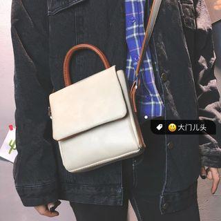 Contrast Handle Shoulder Bag