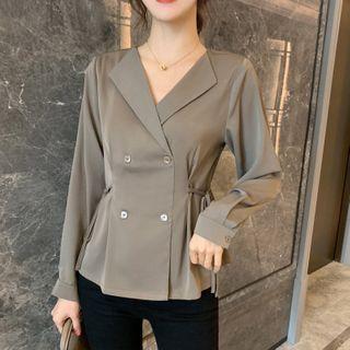 Double-breasted Tie-waist Blouse