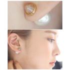 Gemstone Faux-pearl Stud Earrings