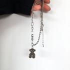 Bear Pendant Alloy Necklace Bear - One Size