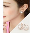Faux-pearl Clip-on Ear Stud
