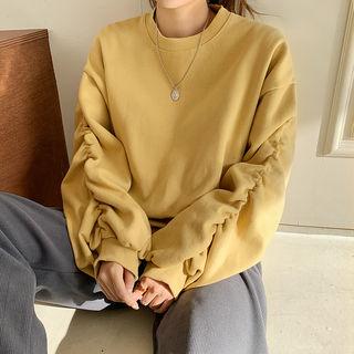 Shirred-sleeve Sweatshirt