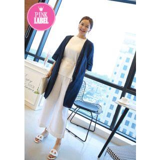 Elbow-sleeve Open-front Jacket
