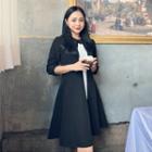 Ribbon Accent A-line Flare Dress