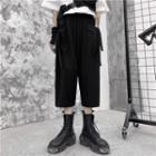 Cropped Straight-leg Pants Black - One Size