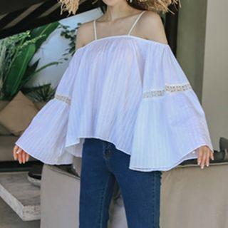 Cold Shoulder Flare-sleeve Top