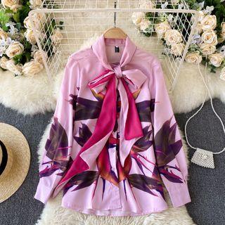 Print Bow Shirt