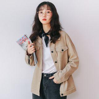 Zip-cuff Buttoned Jacket