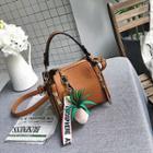 Faux Leather Shoulder Bag With Pineapple Charm