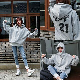 Letter Print Cotton Hoodie