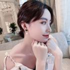 Alloy Leaf Faux Pearl Dangle Earring 1 Pair - Green - One Size