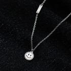 Smiley Pendant Sterling Silver Choker Silver - One Size